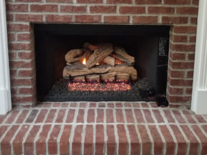 A fireplace with chimney services.